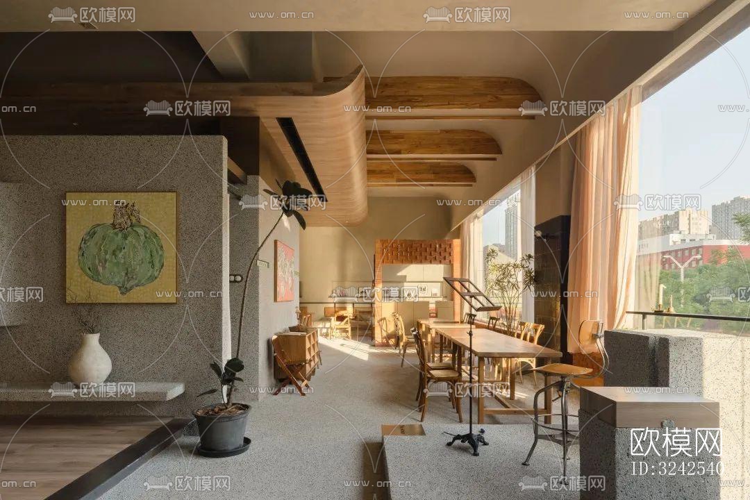 侘寂中餐厅效果图下载（渲染图7）