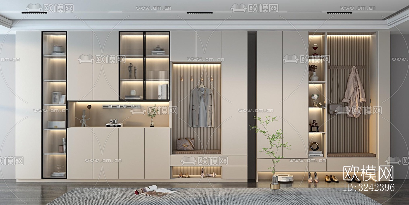 现代玄关过道效果图下载（渲染图4）