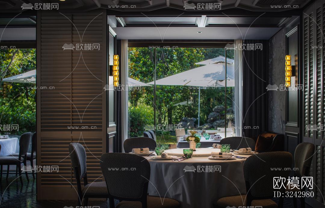 美式中餐厅效果图下载（渲染图13）
