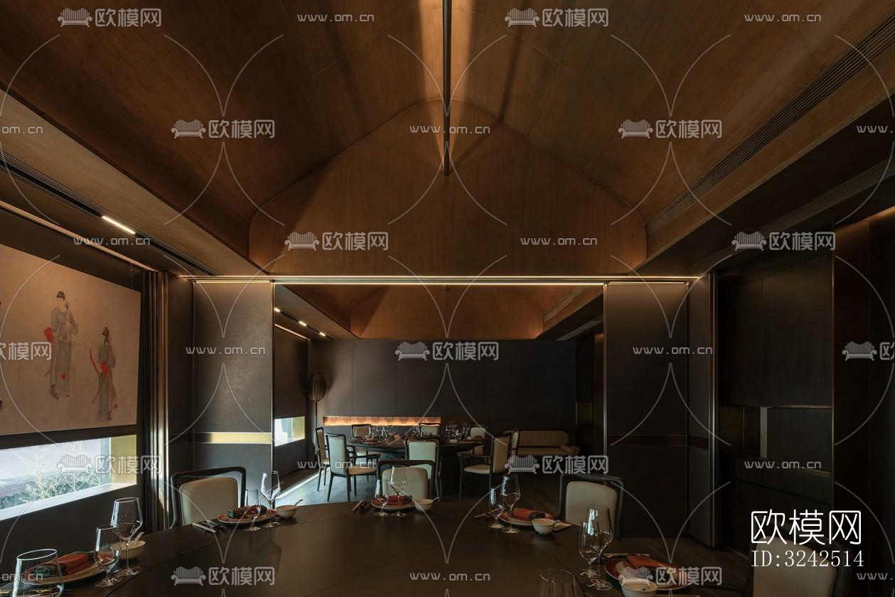 中式中餐厅效果图下载（渲染图7）