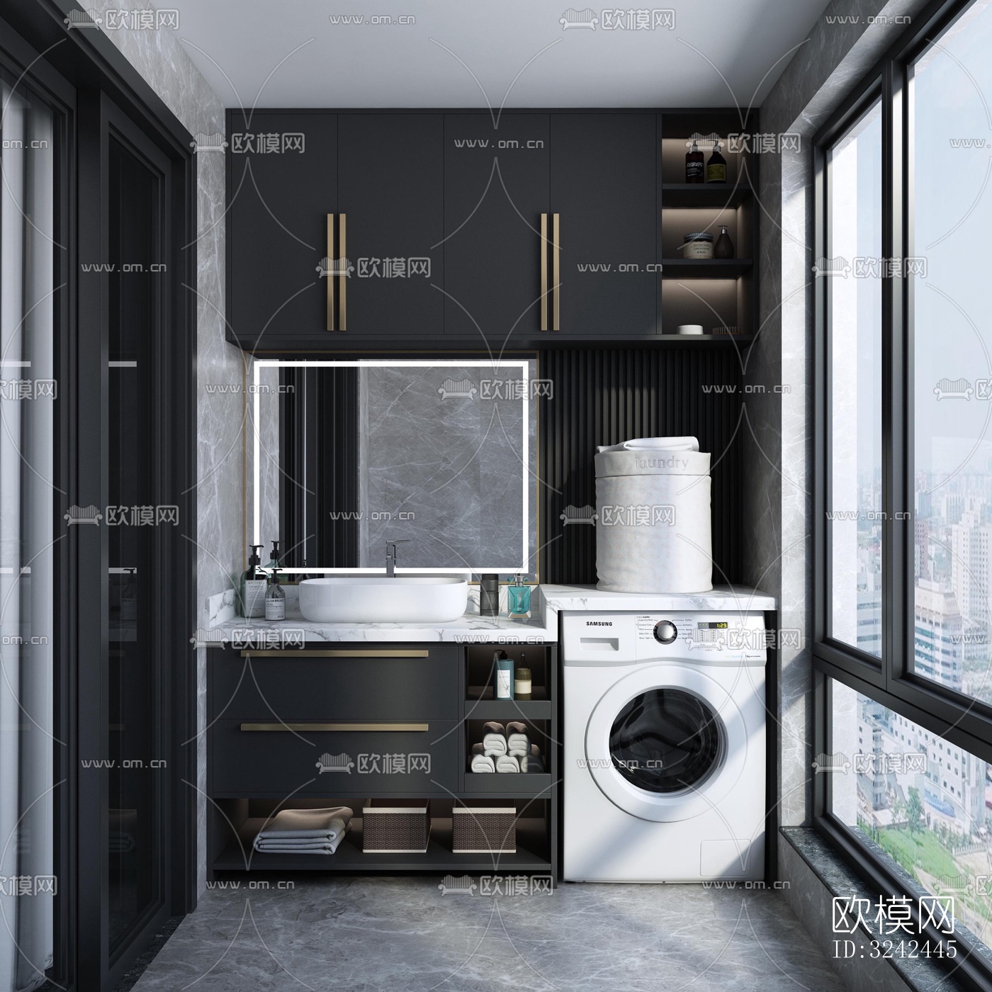 现代阳台花园效果图下载（渲染图5）