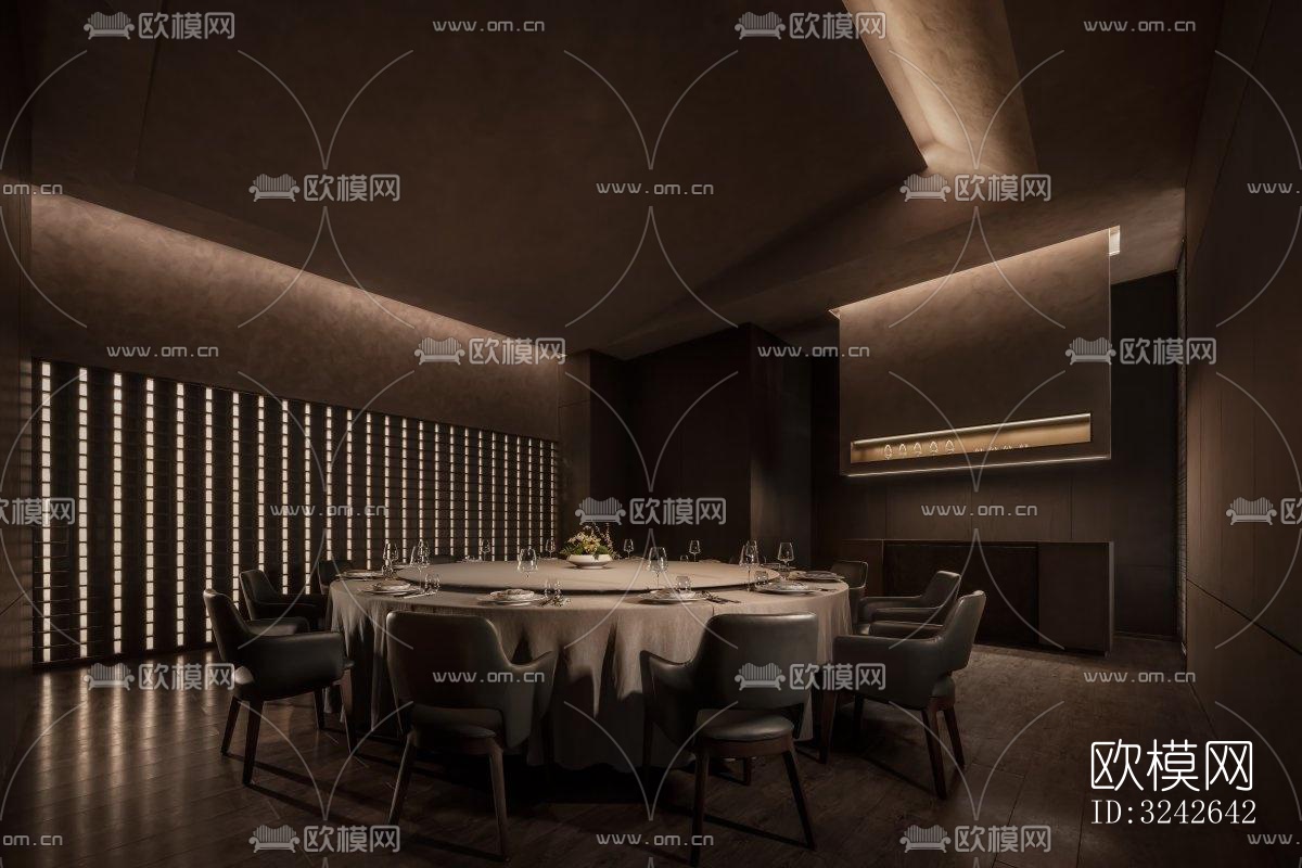 新中式中餐厅效果图下载（渲染图10）