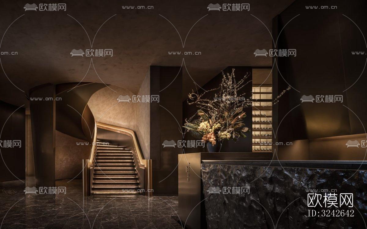 新中式中餐厅效果图下载（渲染图13）