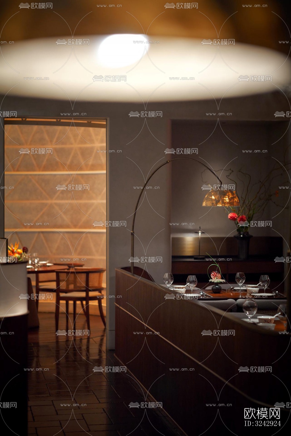 现代中餐厅效果图下载（渲染图5）