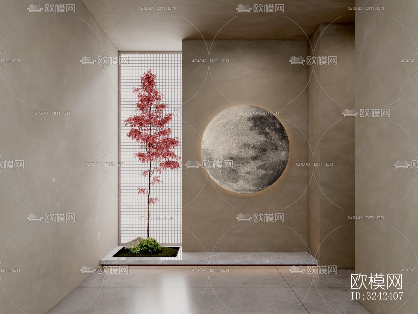 现代玄关过道效果图下载（渲染图1）