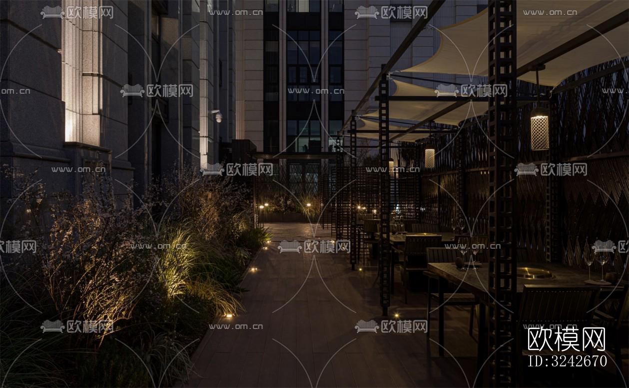 新中式中餐厅效果图下载（渲染图17）