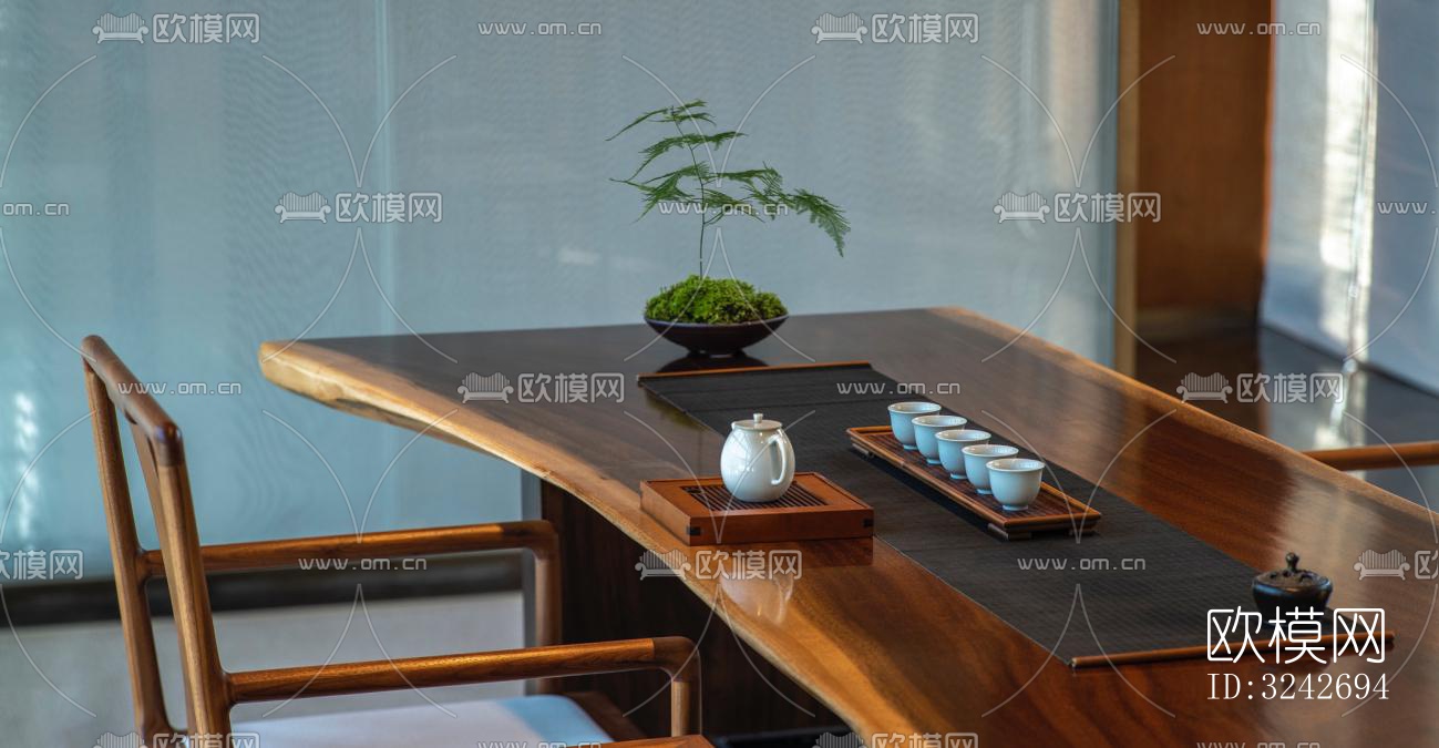 新中式中餐厅效果图下载（渲染图10）