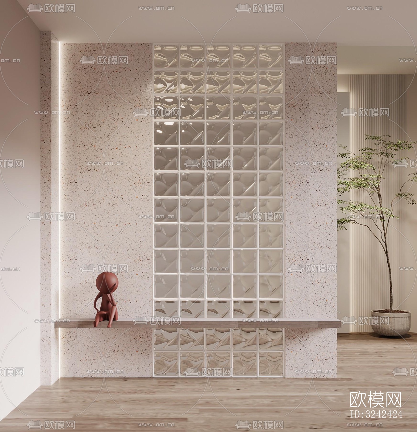 现代玄关过道效果图下载（渲染图2）