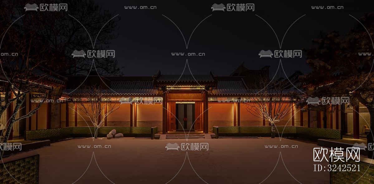 中式中餐厅效果图下载（渲染图20）