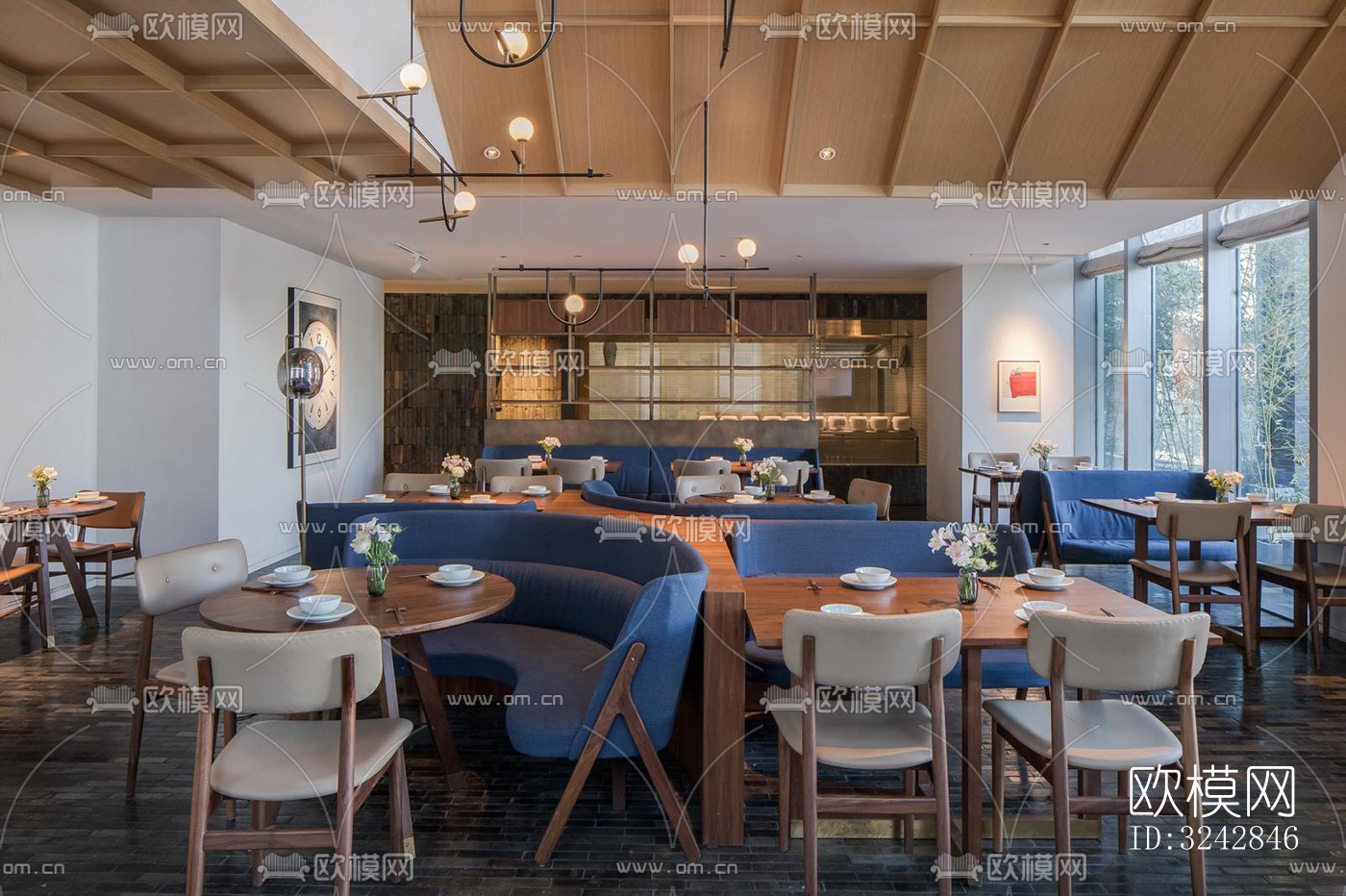 新中式中餐厅效果图下载（渲染图10）