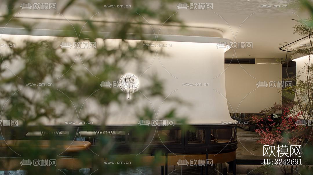 新中式中餐厅效果图下载（渲染图10）