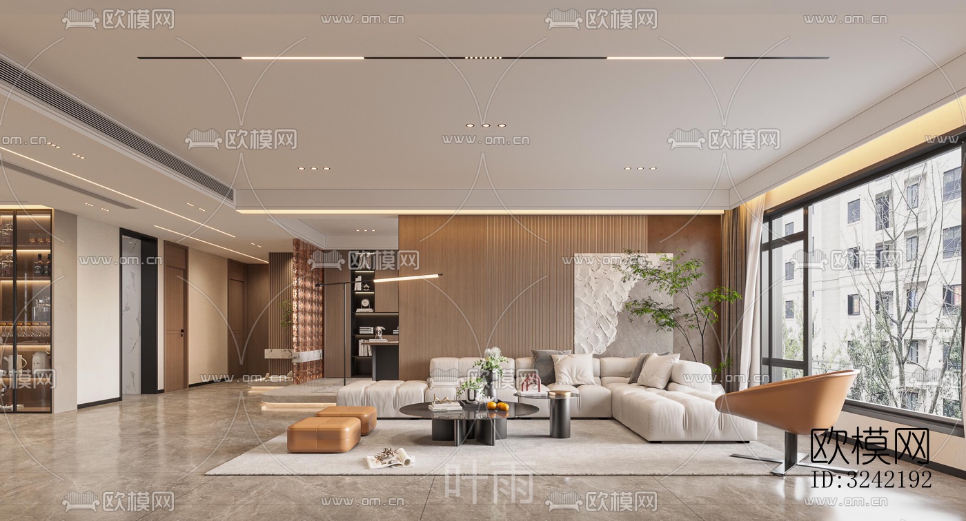 现代客餐厅效果图下载（渲染图6）