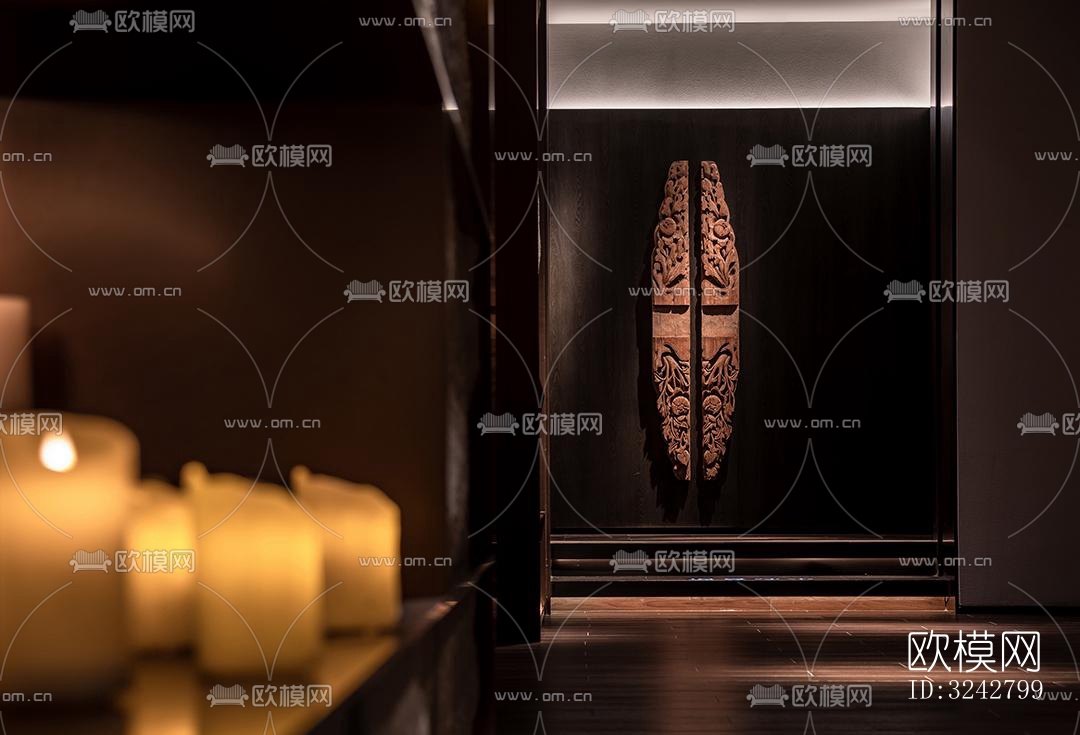 新中式中餐厅效果图下载（渲染图12）