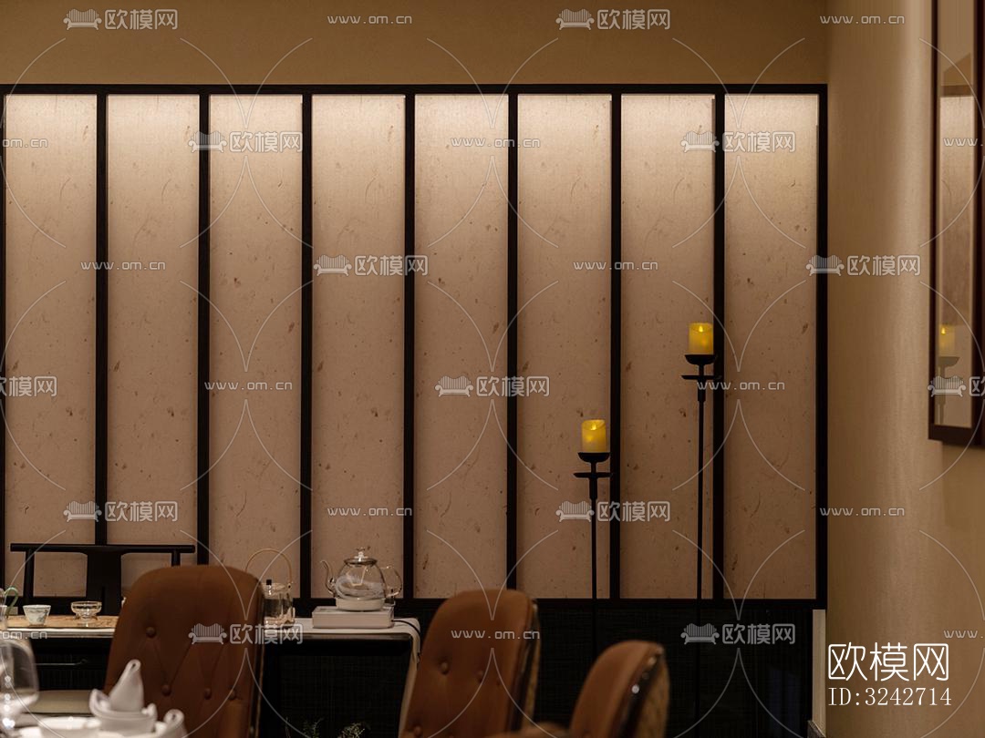 新中式中餐厅效果图下载（渲染图9）