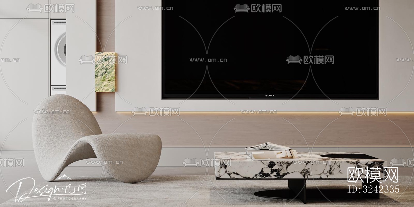 现代客餐厅效果图下载（渲染图5）