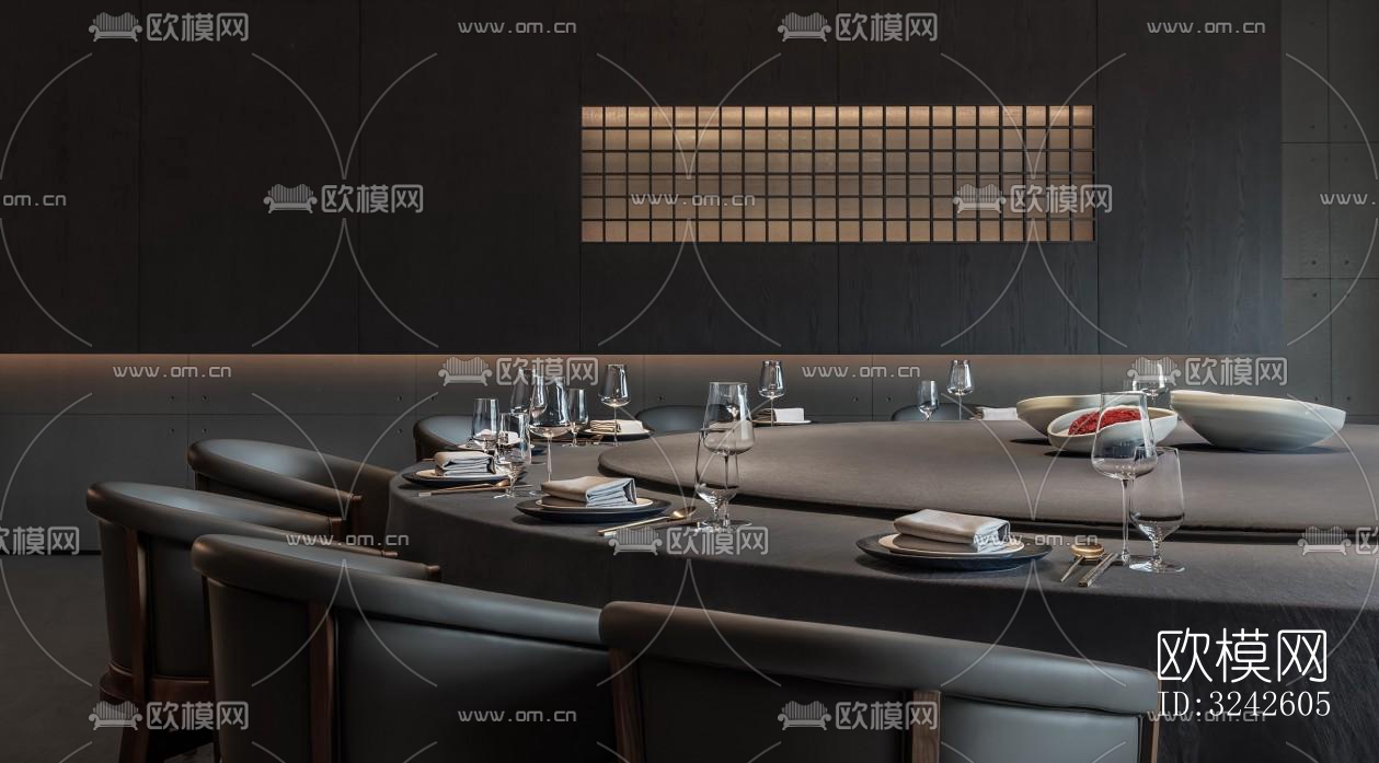 新中式中餐厅效果图下载（渲染图12）