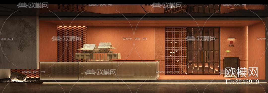 现代中餐厅效果图下载（渲染图7）