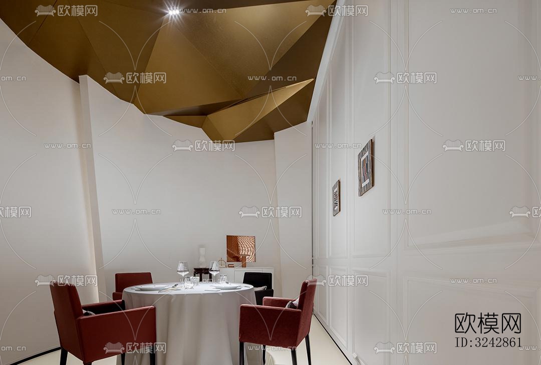 新中式中餐厅效果图下载（渲染图8）