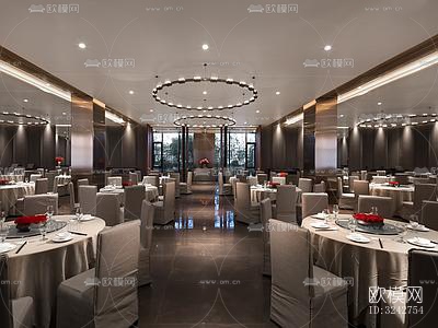 新中式中餐厅效果图下载（渲染图6）