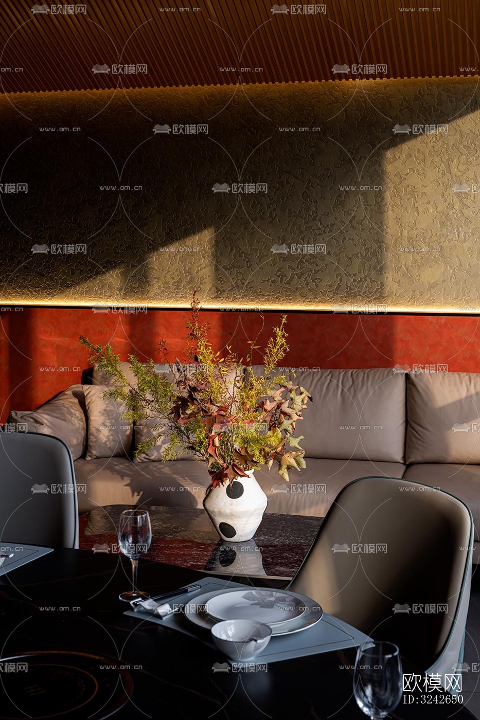 新中式中餐厅效果图下载（渲染图14）