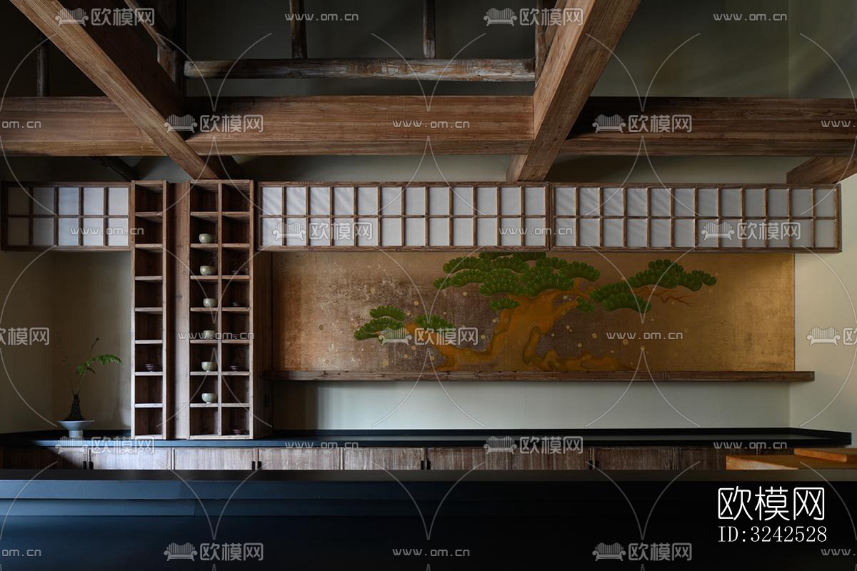 中式中餐厅效果图下载（渲染图10）