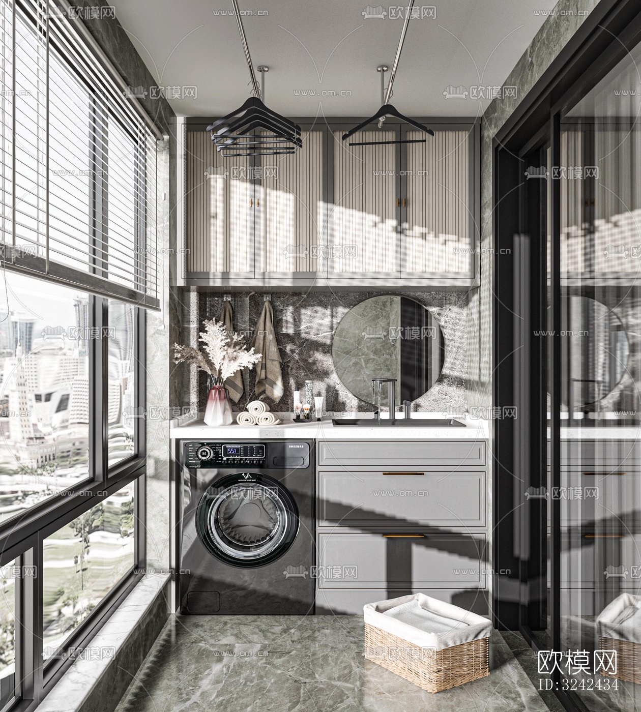 现代阳台花园效果图下载（渲染图3）