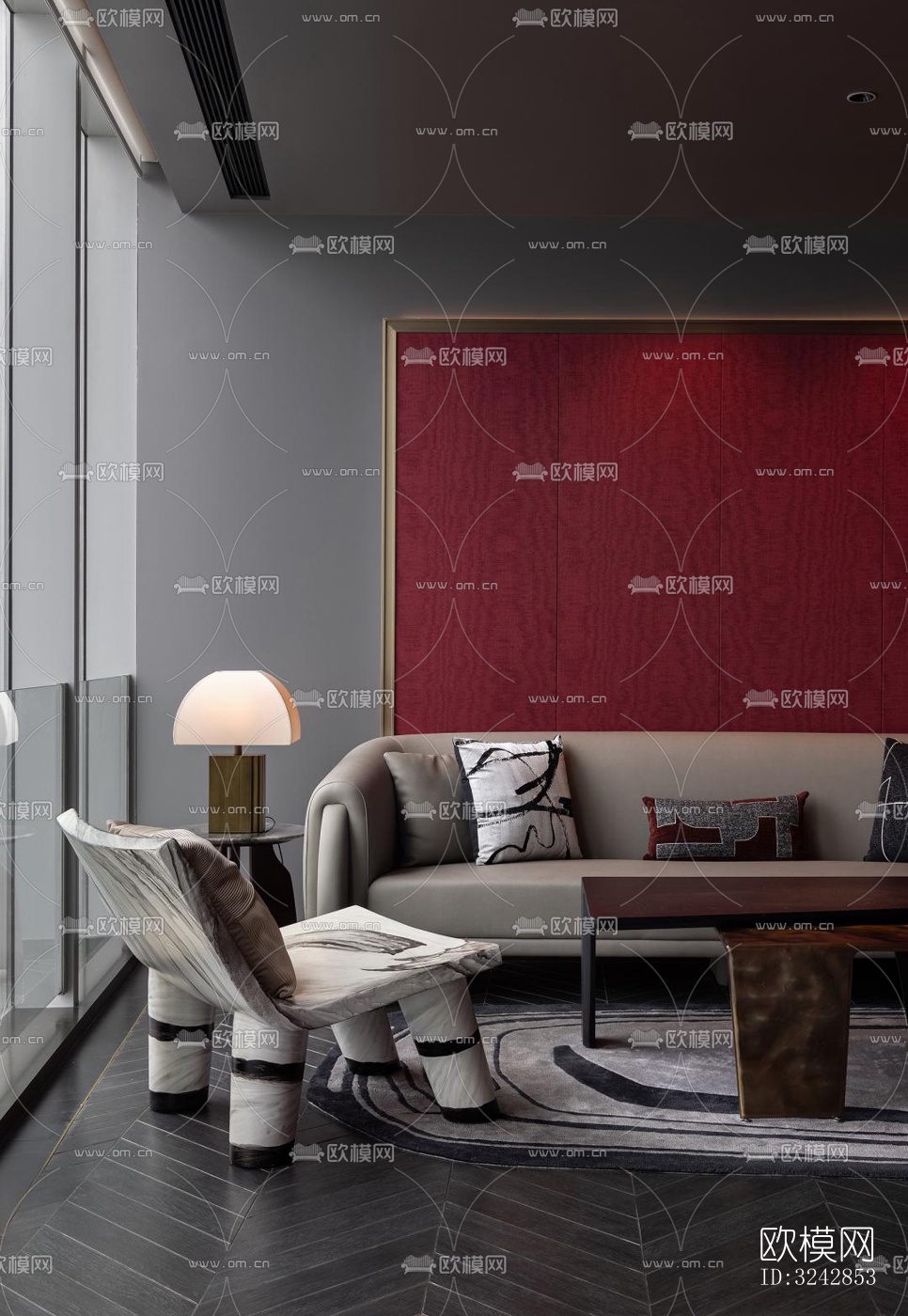 新中式中餐厅效果图下载（渲染图4）