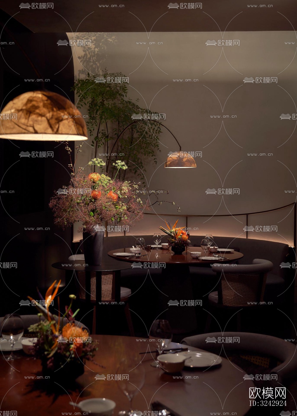现代中餐厅效果图下载（渲染图8）