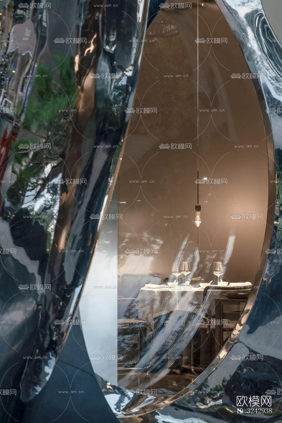 现代中餐厅效果图下载（渲染图11）