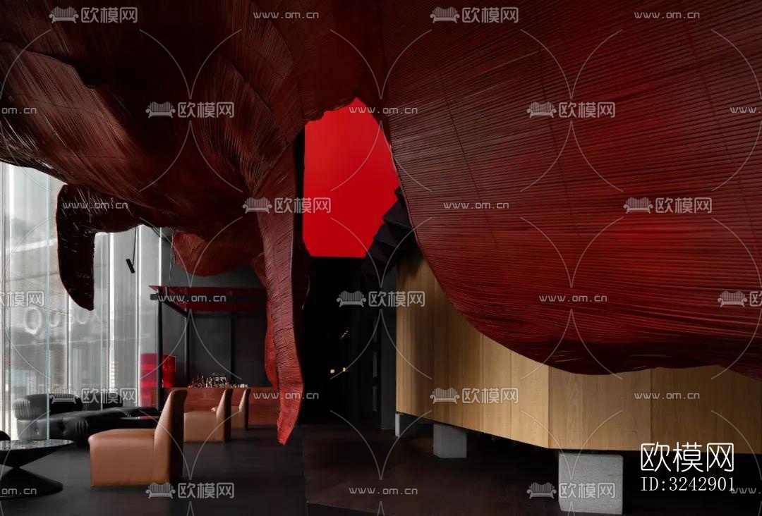 现代中餐厅效果图下载（渲染图4）