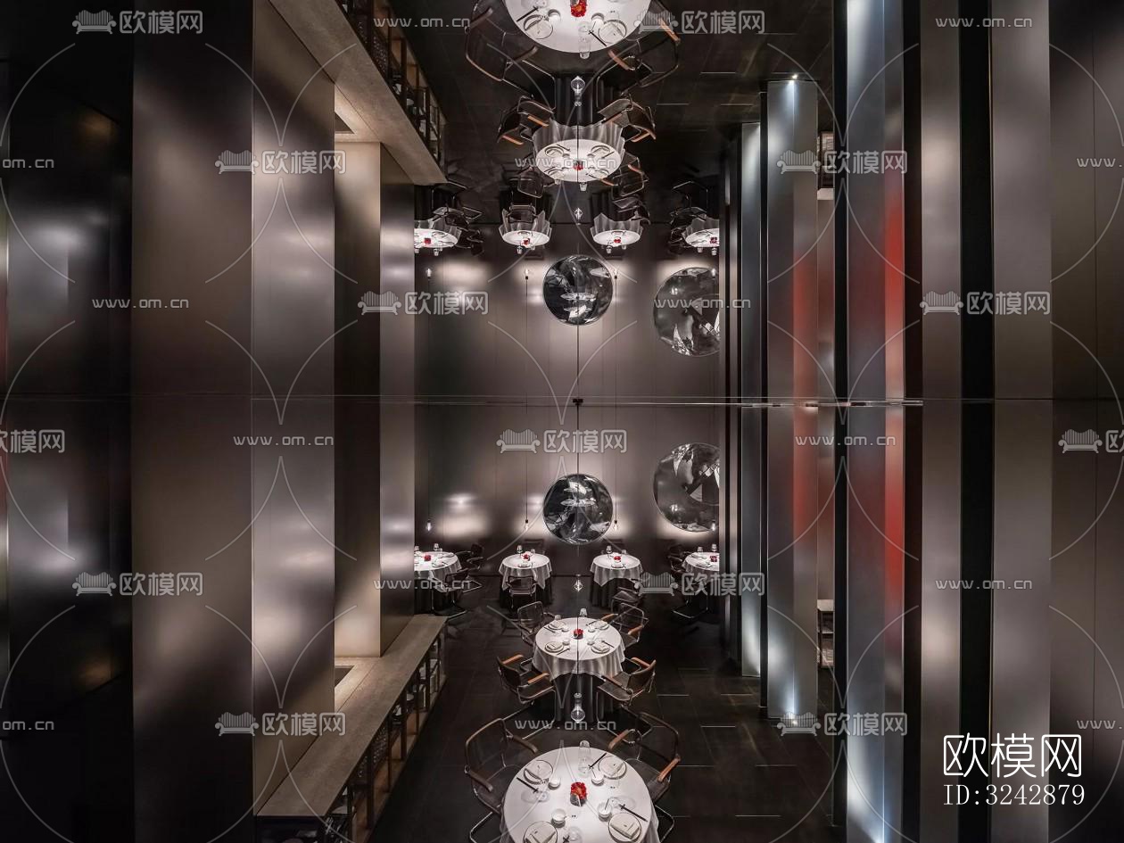 现代中餐厅效果图下载（渲染图1）