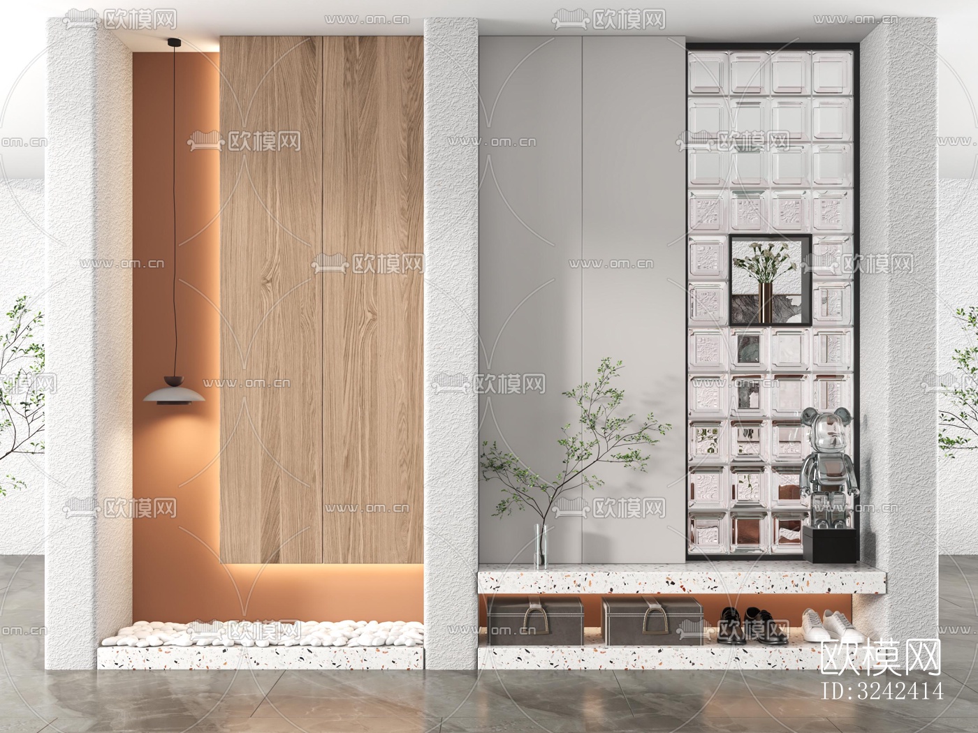 现代玄关过道效果图下载（渲染图1）