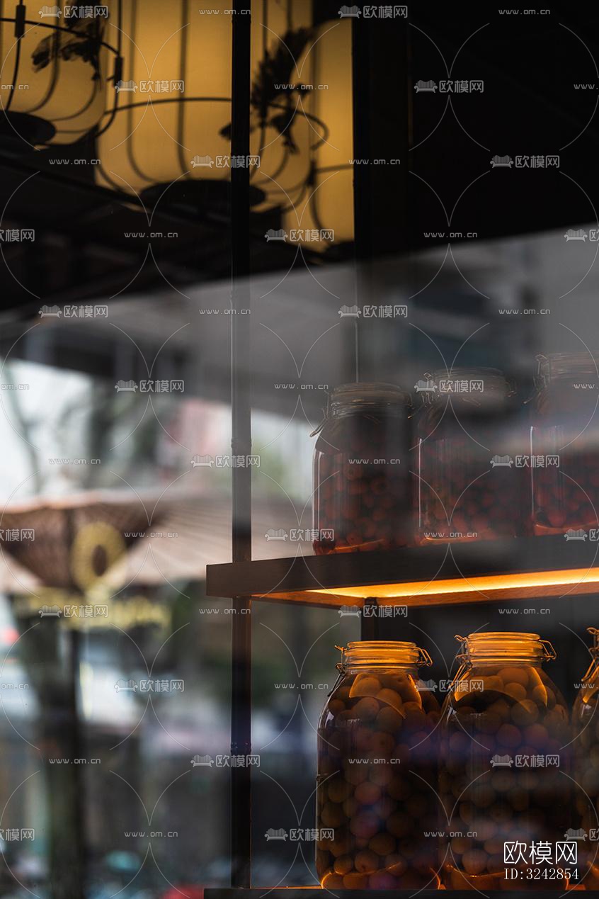 新中式中餐厅效果图下载（渲染图19）