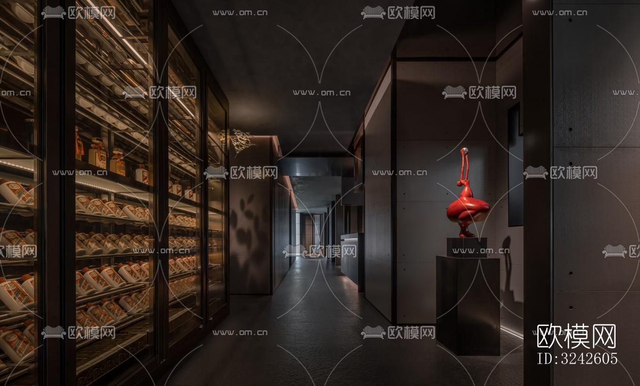 新中式中餐厅效果图下载（渲染图2）