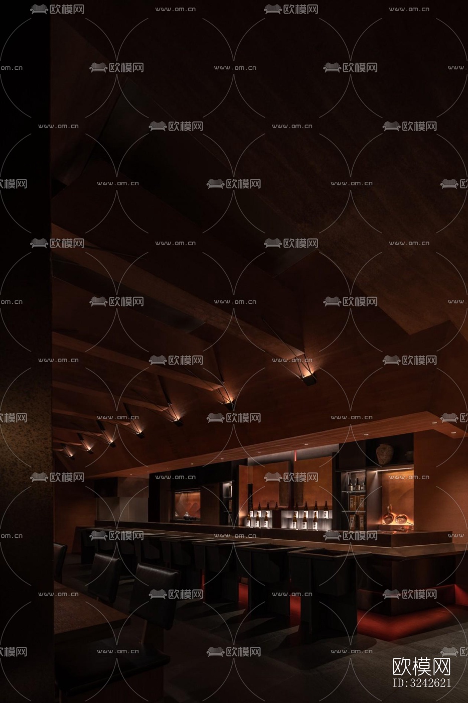 新中式中餐厅效果图下载（渲染图8）