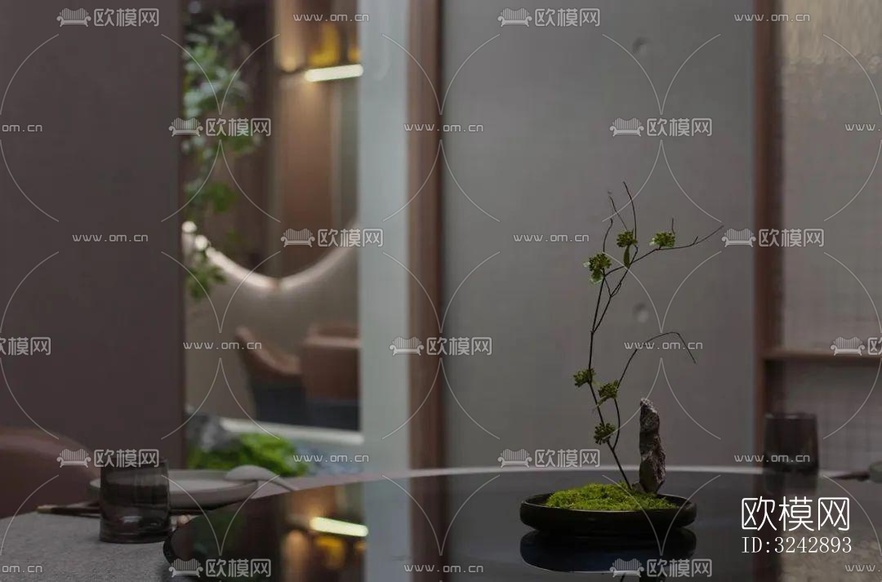 现代中餐厅效果图下载(渲染图11)