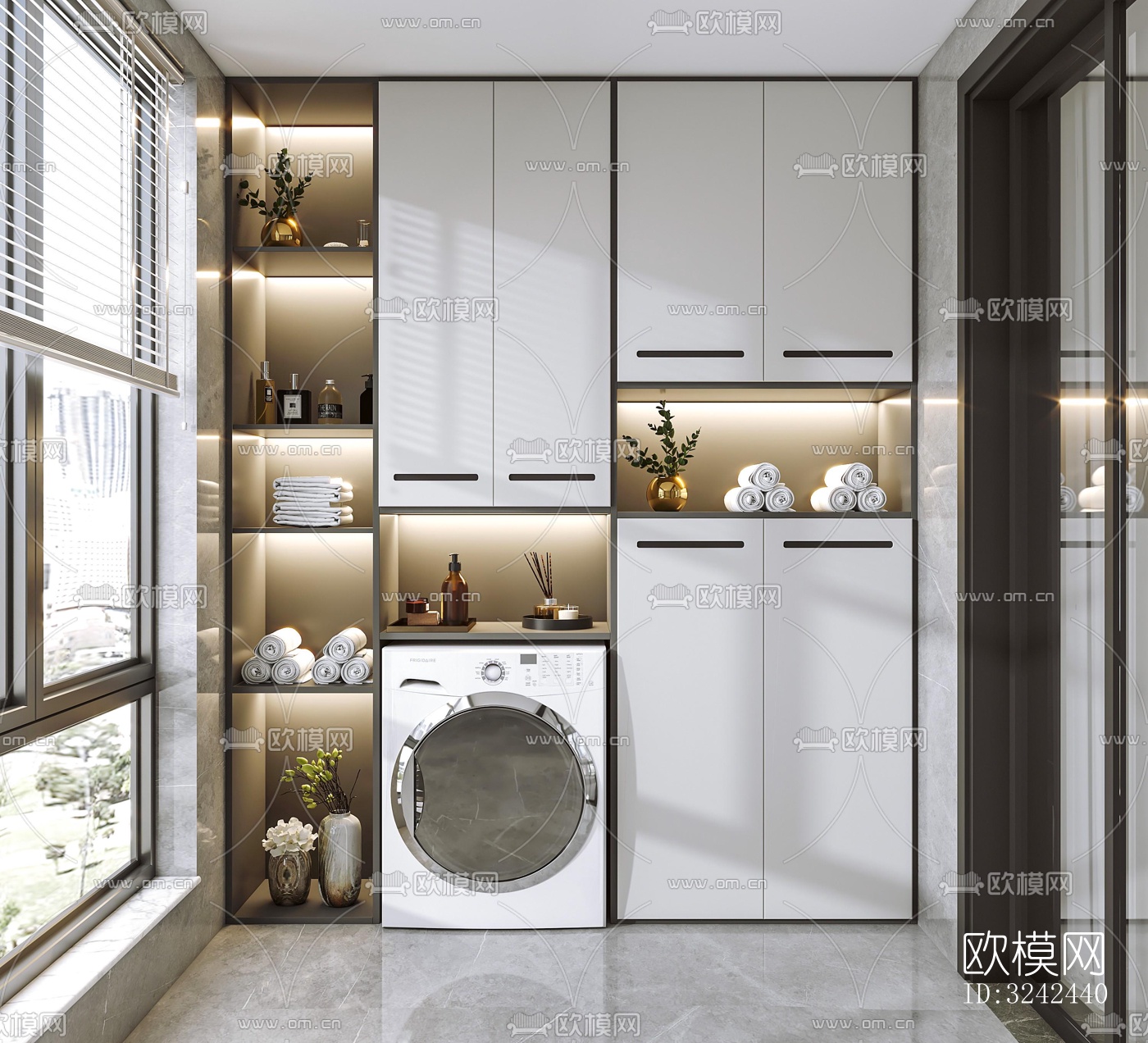 现代阳台花园效果图下载（渲染图2）