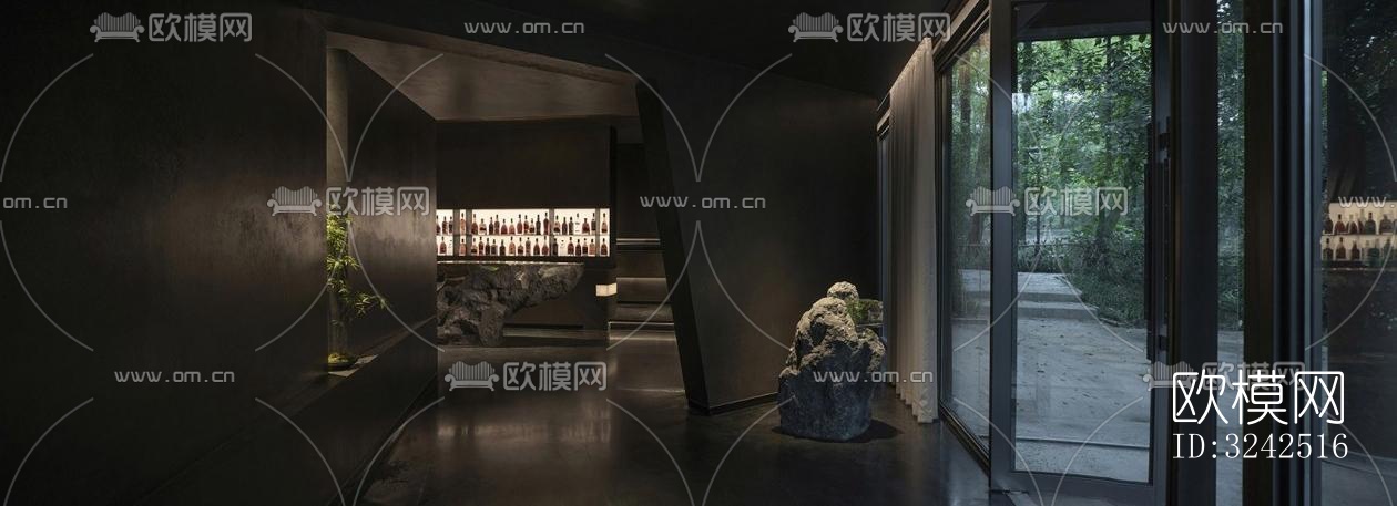 中式中餐厅效果图下载（渲染图3）