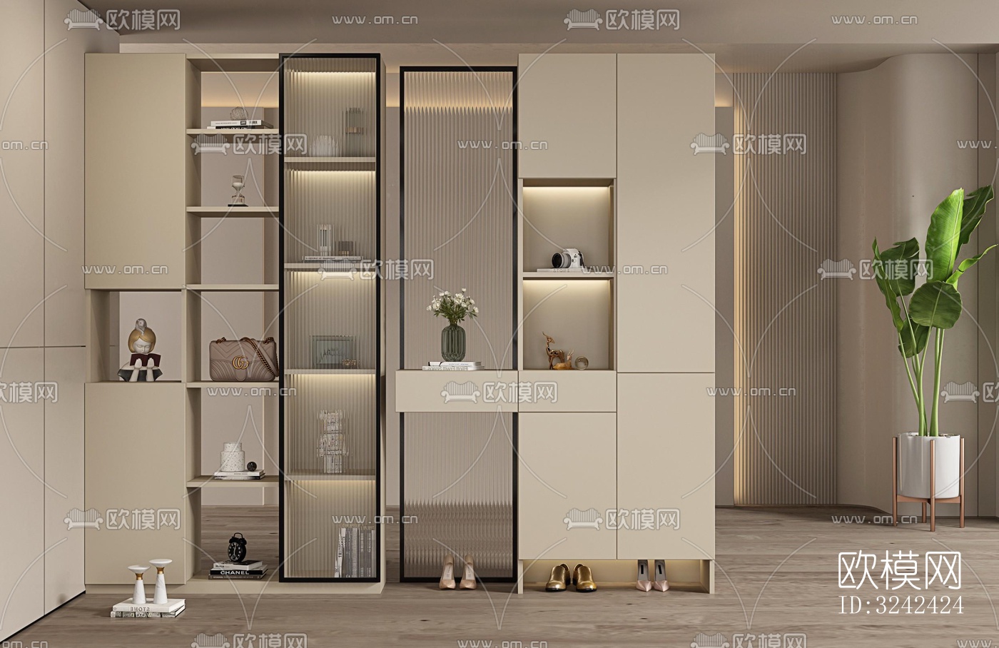 现代玄关过道效果图下载（渲染图4）