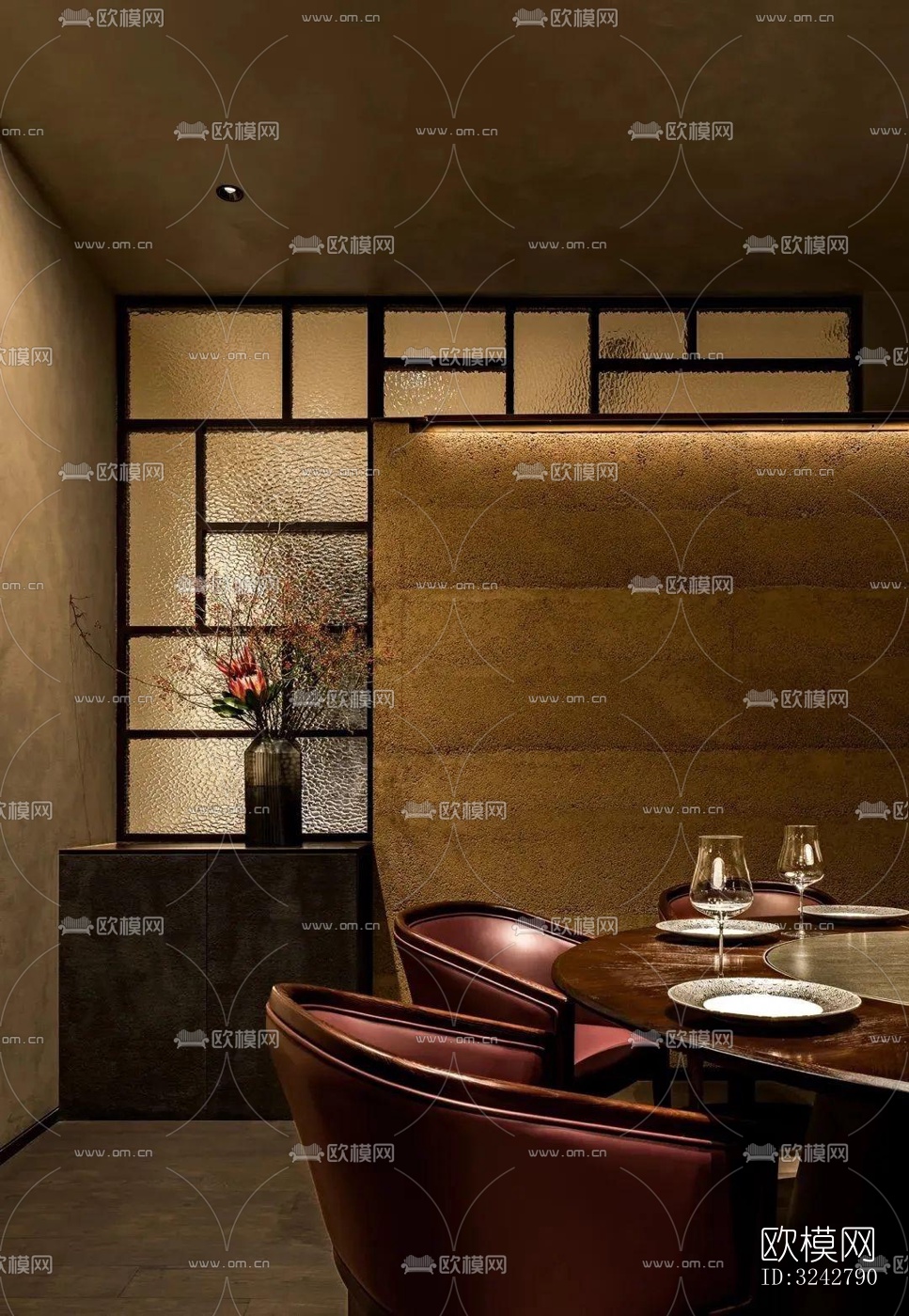 新中式中餐厅效果图下载（渲染图14）