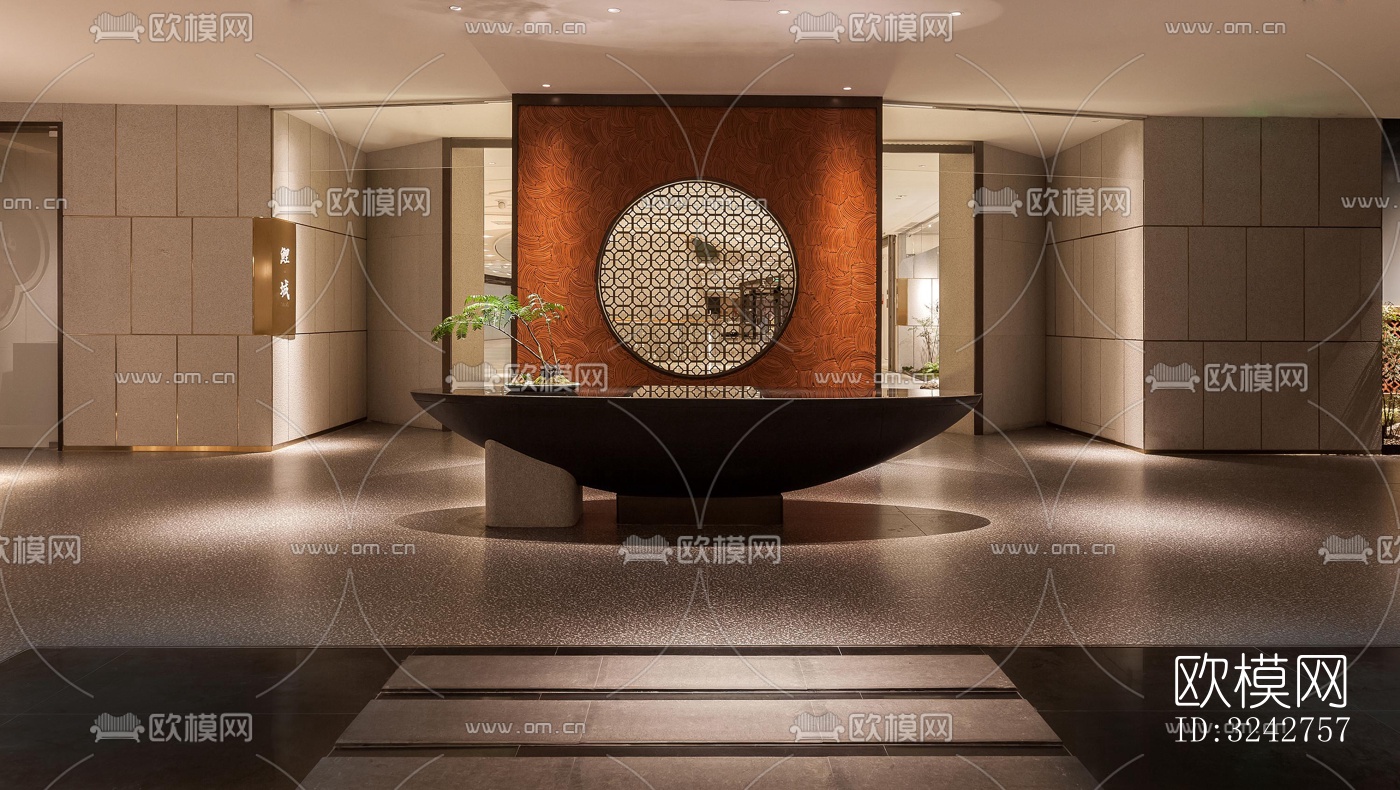 新中式中餐厅效果图下载（渲染图19）