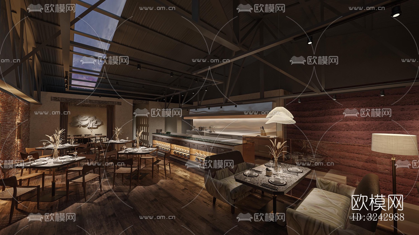 侘寂咖啡奶茶效果图下载（渲染图19）