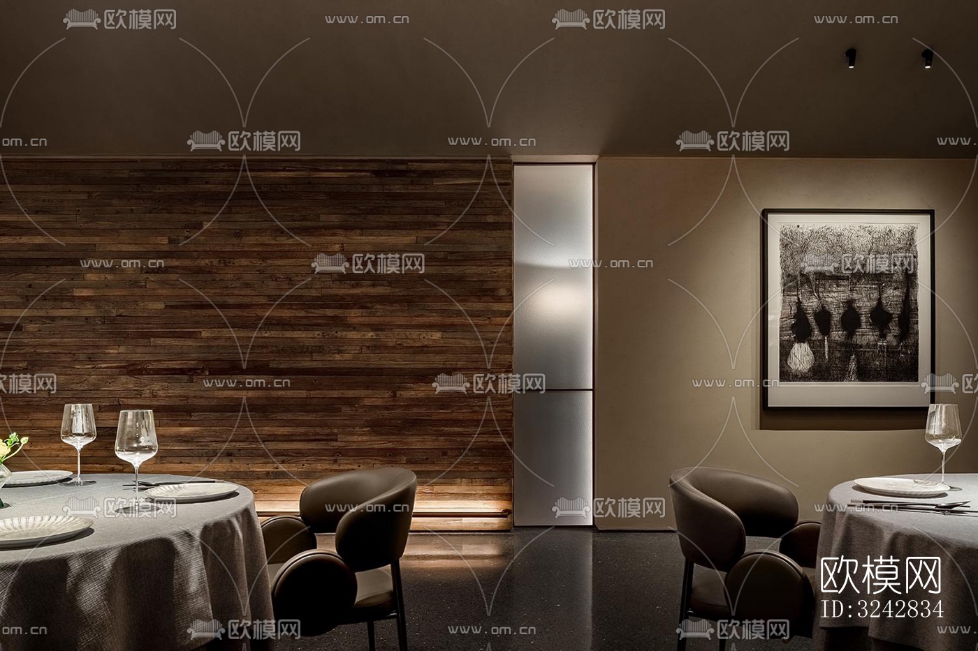 新中式中餐厅效果图下载（渲染图2）