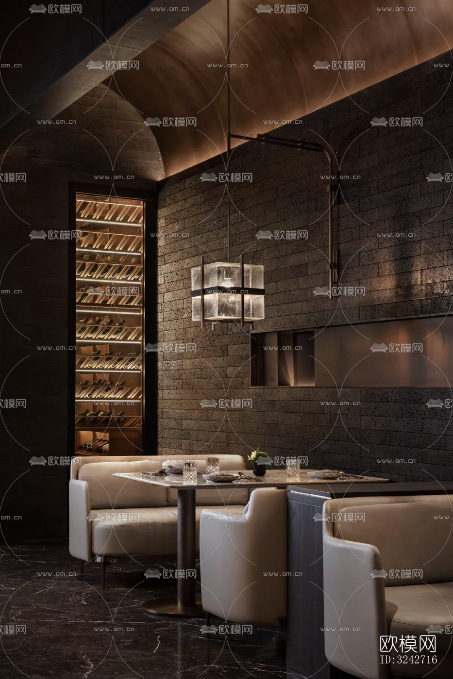 新中式中餐厅效果图下载（渲染图8）