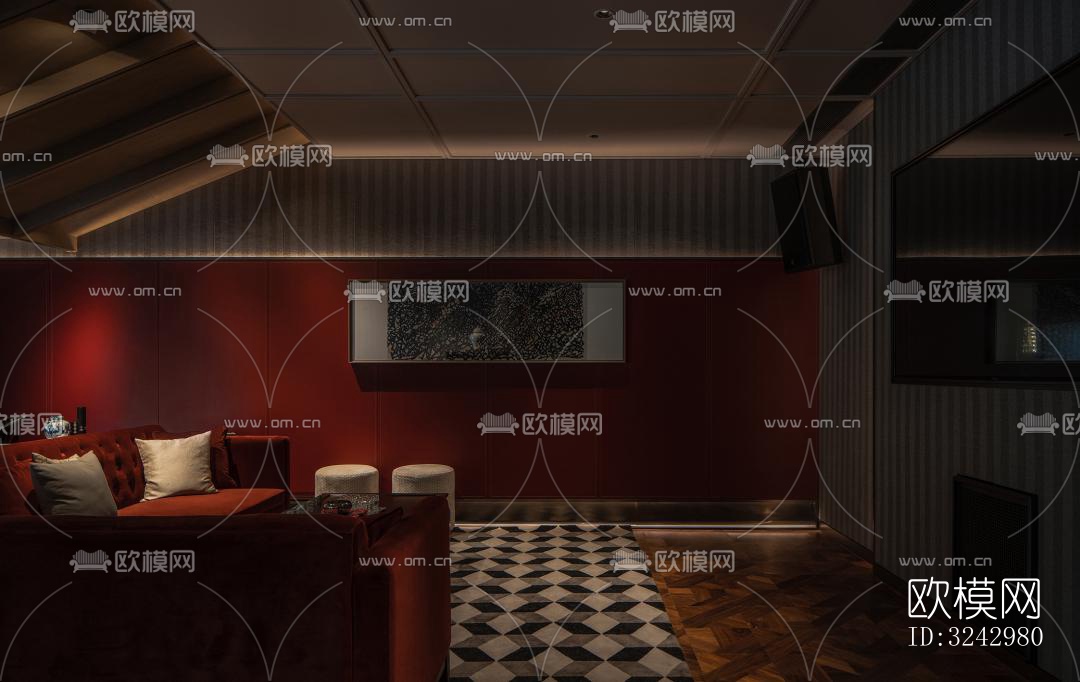 美式中餐厅效果图下载（渲染图8）