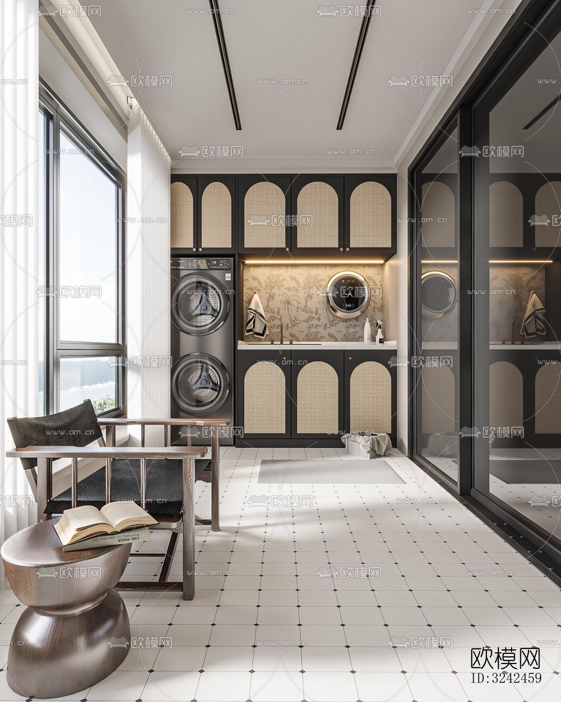 现代阳台花园效果图下载（渲染图1）