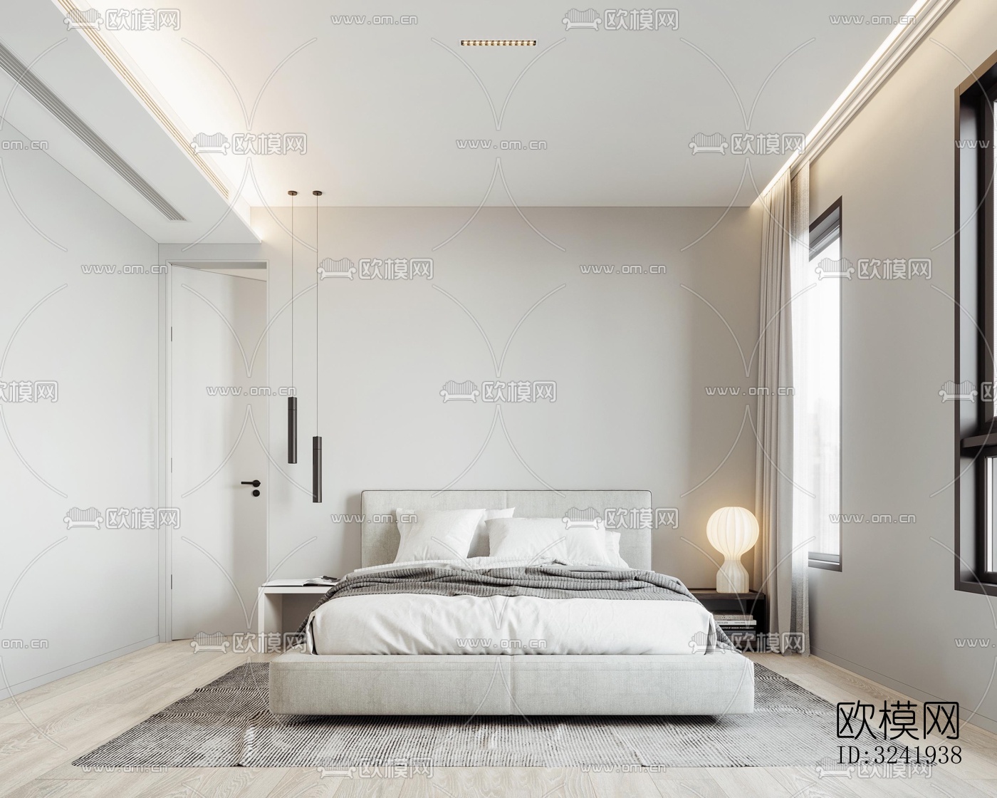 现代卧室效果图下载（渲染图17）
