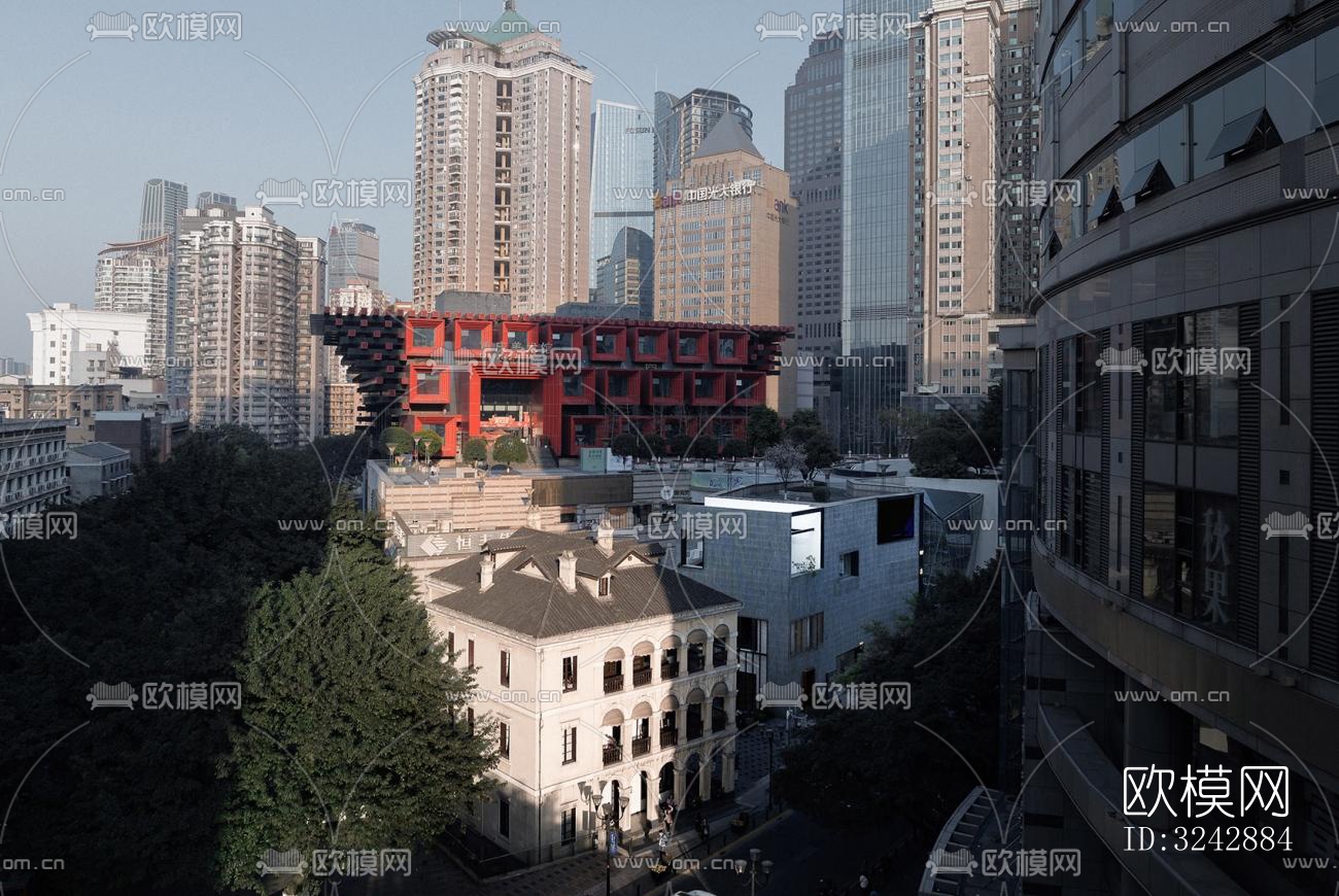 现代中餐厅效果图下载（渲染图14）