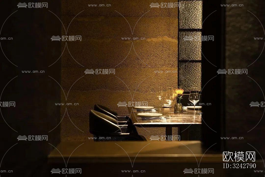 新中式中餐厅效果图下载（渲染图9）