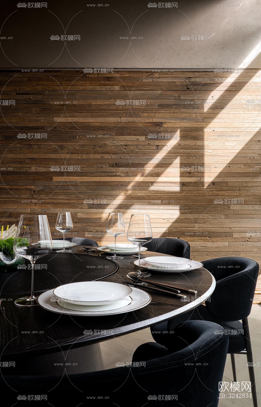 新中式中餐厅效果图下载（渲染图13）